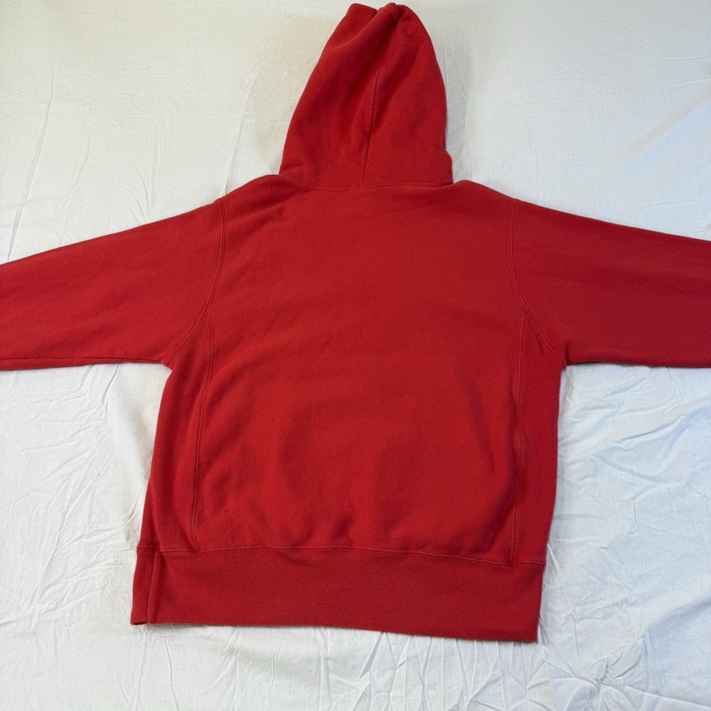 Vintage 90S Champion Cotton Weave Hoodie Men's Or women's Embroidered Y2K Red - Picture 14 of 16